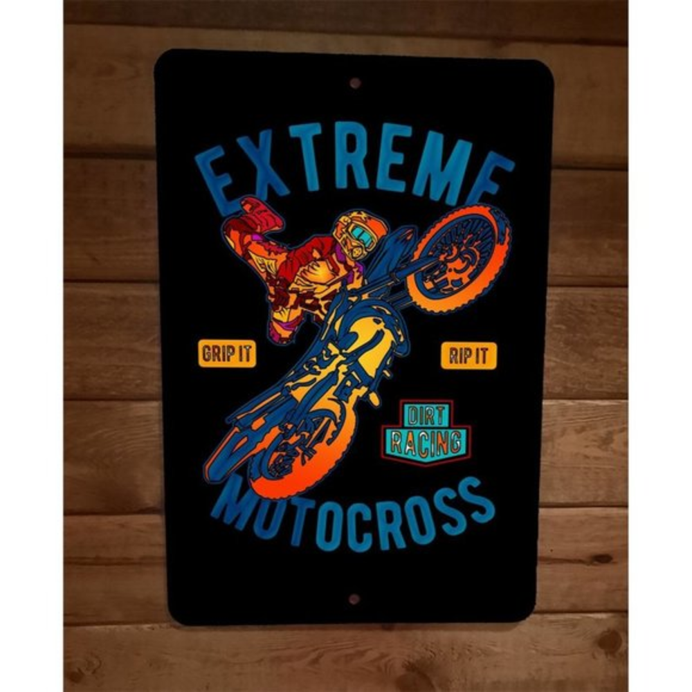 Extreme Motocross Motor Cycle Dirt Bike Racing Sports 8x12 Metal Wall Sign